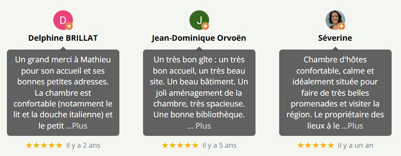 A Few Customers' Review posted on Google by Our Hosts at La Becterie